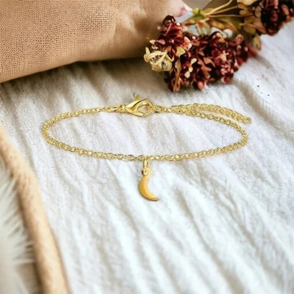 Gold Moon Bohemian Anklet Bracelet - Picture 3 of 5